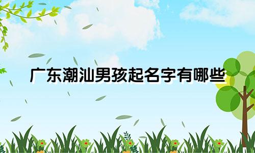 广东潮汕男孩起名字有哪些