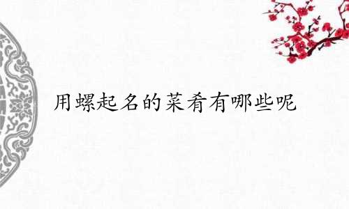 用螺起名的菜肴有哪些呢