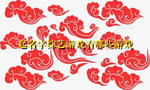 起名字综艺游戏有哪些游戏