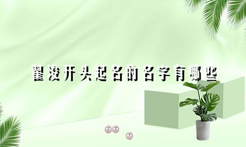 翟浚开头起名的名字有哪些