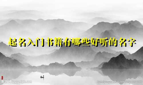 起名入门书籍有哪些好听的名字