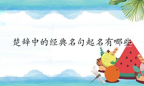 楚辞中的经典名句起名有哪些