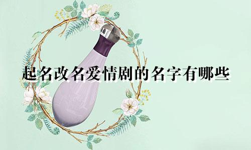 起名改名爱情剧的名字有哪些