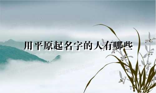 用平原起名字的人有哪些