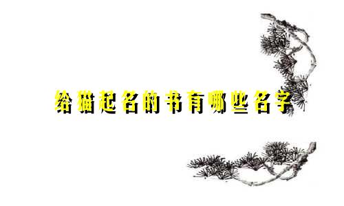 给猫起名的书有哪些名字