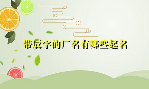 带辰字的厂名有哪些起名