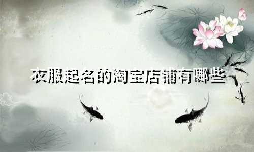 衣服起名的淘宝店铺有哪些