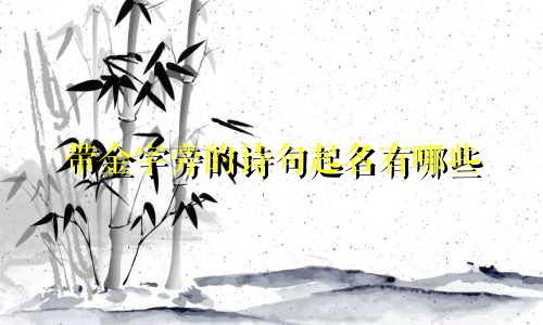 带金字旁的诗句起名有哪些