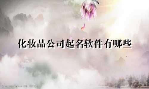 化妆品公司起名软件有哪些