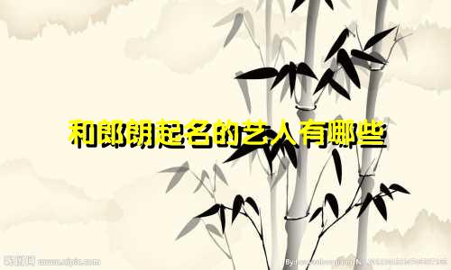 和郎朗起名的艺人有哪些