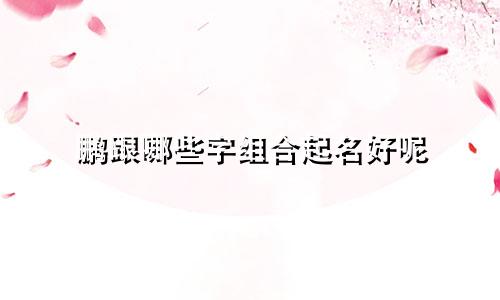鹏跟哪些字组合起名好呢