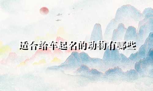 适合给车起名的动物有哪些