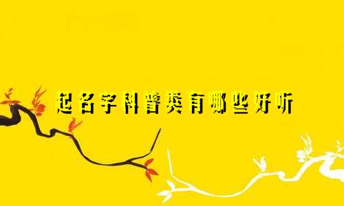 起名字科普类有哪些好听