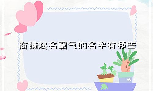 商铺起名霸气的名字有哪些