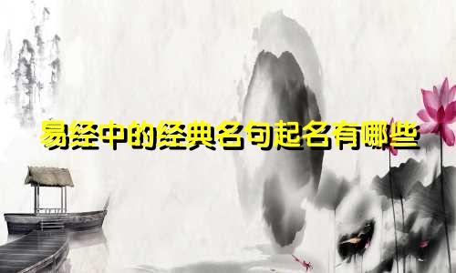 易经中的经典名句起名有哪些