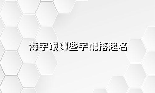 海字跟哪些字配搭起名