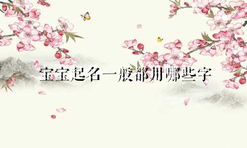 宝宝起名一般都用哪些字