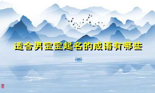适合男宝宝起名的成语有哪些