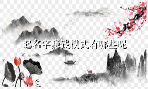 起名字赚钱模式有哪些呢