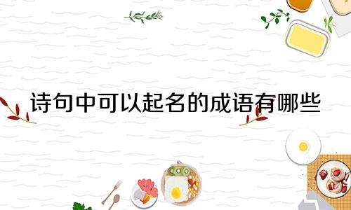 诗句中可以起名的成语有哪些