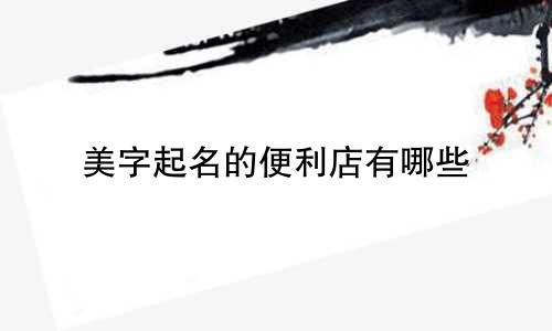 美字起名的便利店有哪些