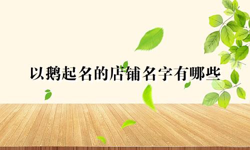 以鹅起名的店铺名字有哪些