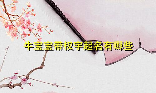 牛宝宝带权字起名有哪些