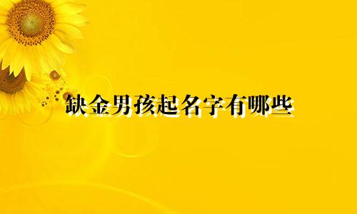 缺金男孩起名字有哪些