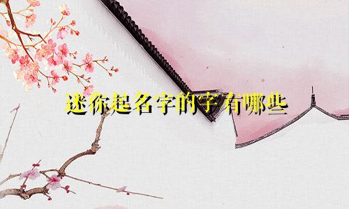 迷你起名字的字有哪些