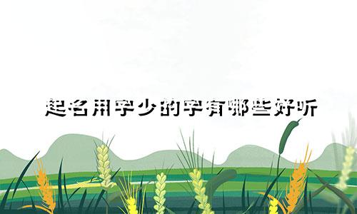 起名用字少的字有哪些好听