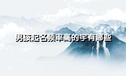 男孩起名频率高的字有哪些