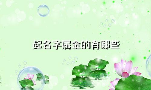 起名字属金的有哪些
