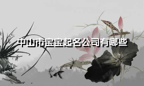 中山市宝宝起名公司有哪些
