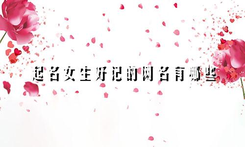 起名女生好记的网名有哪些