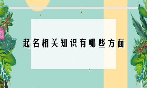 起名相关知识有哪些方面