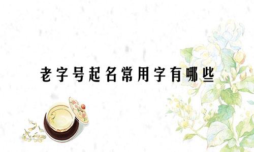 老字号起名常用字有哪些