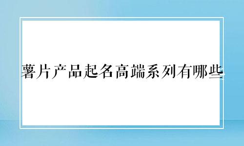 薯片产品起名高端系列有哪些