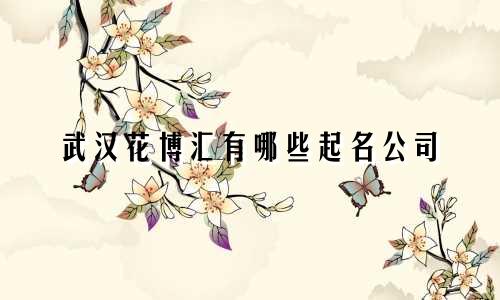 武汉花博汇有哪些起名公司