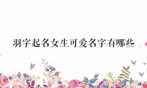 羽字起名女生可爱名字有哪些