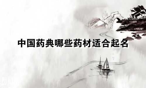 中国药典哪些药材适合起名