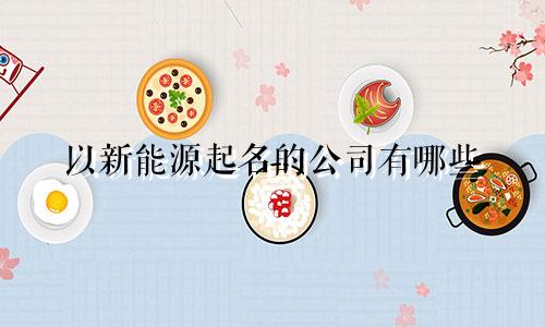 以新能源起名的公司有哪些