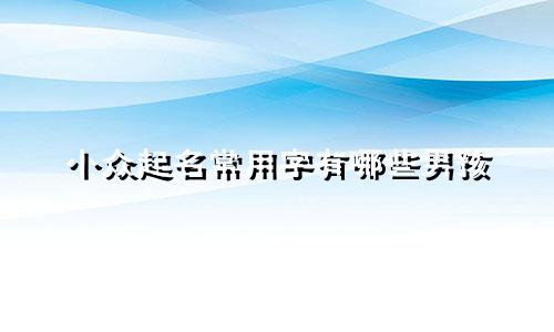 小众起名常用字有哪些男孩