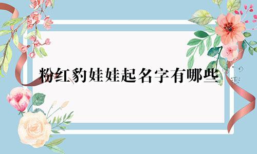 粉红豹娃娃起名字有哪些