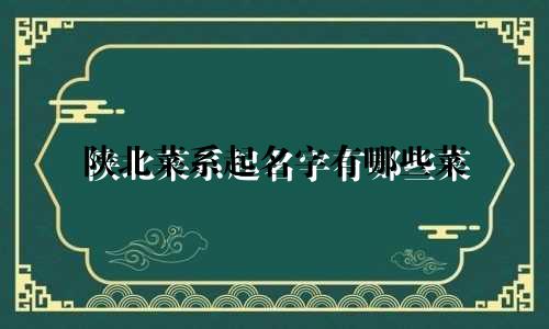 陕北菜系起名字有哪些菜