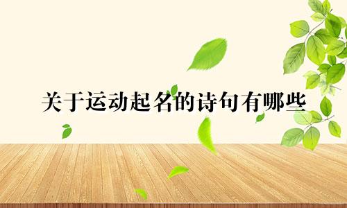 关于运动起名的诗句有哪些