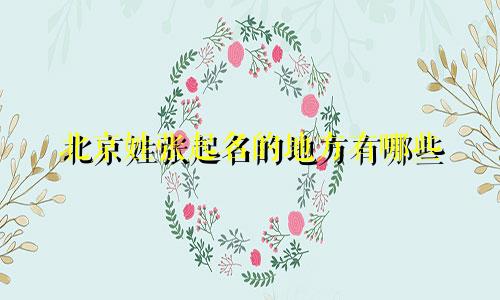 北京姓张起名的地方有哪些