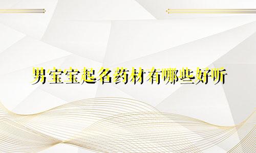 男宝宝起名药材有哪些好听