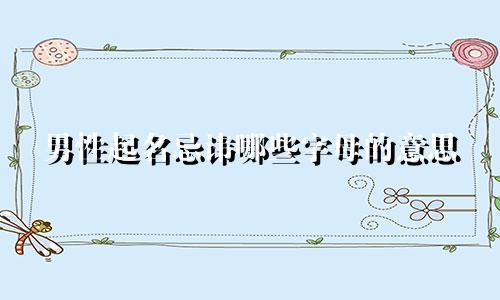 男性起名忌讳哪些字母的意思
