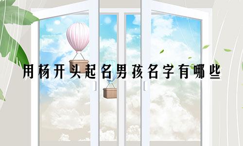 用杨开头起名男孩名字有哪些