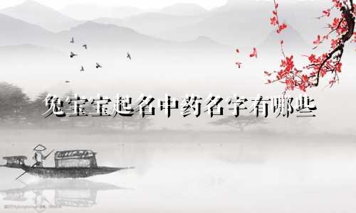 兔宝宝起名中药名字有哪些